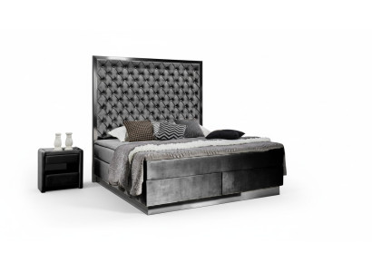 Cama tapizada modelo Boxspring de tela muebles camas cama textil dormitorio diseño Chesterfield.