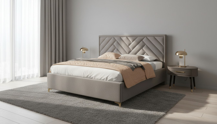 Cama de lujo Boxspring para dormitorio de tela de muebles doble de 140 160 180 x 200 cm