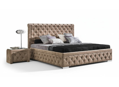 Cama 2x mesita de noche 3 piezas. Conjunto de dormitorio de diseño de lujo Muebles modernos Camas Nuevas