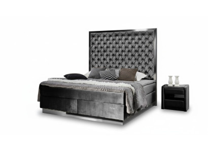 Cama Box Spring, cama de 2 plazas, 2 mesitas de noche, conjunto de dormitorio de 3 piezas. Muebles de lujo, camas nuevas.