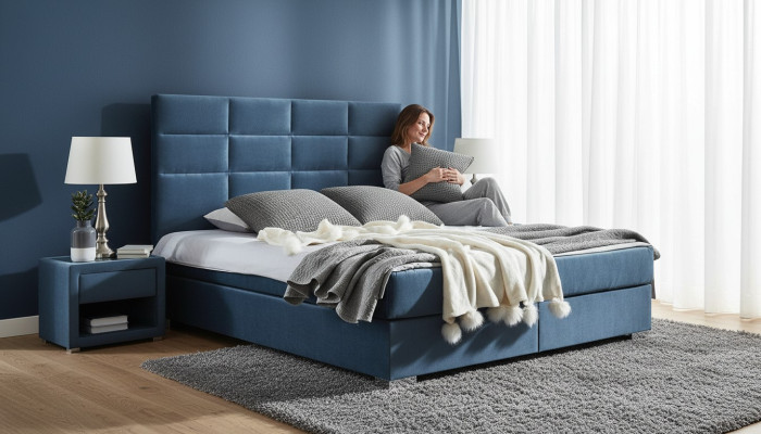 Cama box spring de lujo 140 160 180 x 200cm camas dobles muebles de dormitorio de tela