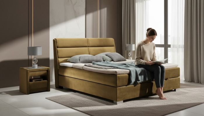 Dormitorio cama de lujo boxspring cama camas doble muebles tela 140 160 180 x 200 cm.
