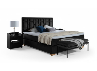 Cama boxspring de lujo negro azul dormitorio muebles diseño doble hotel