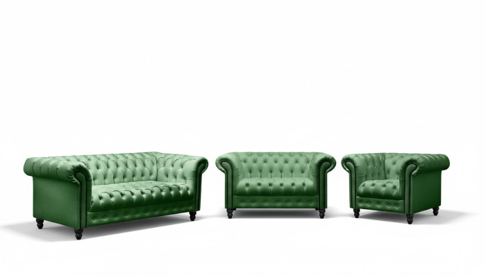 Set moderno de diseñador 31 Sofás Chesterfield de un asiento Conjunto de sala de estar