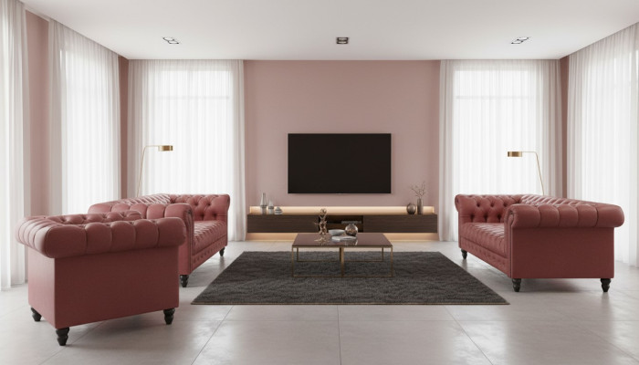Sala de estar Chesterfield diseño conjunto de sofá de muebles sofá 3-2-1 plazas sofás