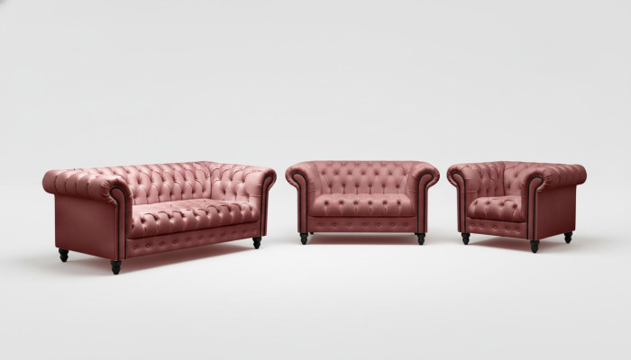 Sala de estar Chesterfield diseño conjunto de sofá de muebles sofá 3-2-1 plazas sofás