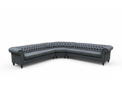Sofá de esquina Sofá Diseño Chesterfield Sofá Textil Tela Conjunto de salón Conjuntos