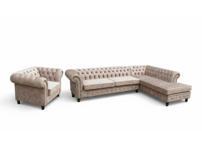 Chesterfield Muebles clásicos de salón Sofá esquinero Sofá Sofá Tapizado