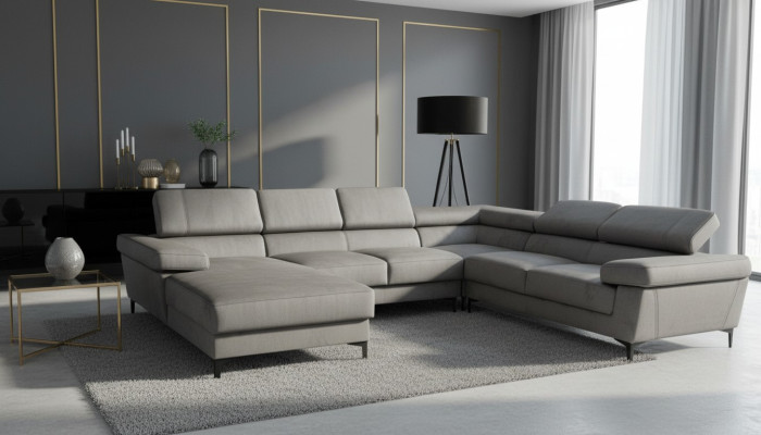 Sofá esquinero en forma de U, sofá de salón seccional, tapizado en tela, conjunto de esquina, sofás, nuevos.