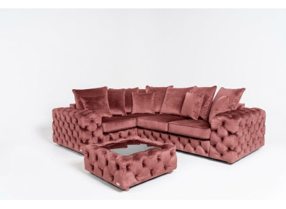 Sofá esquinero Sofá sofá Tapizado Conjunto de esquina Mesa de centro Textil Sofá de salón