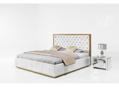 Tejido de cama Diseño de dormitorio Muebles modernos de lujo Marco de cama de 140x200.