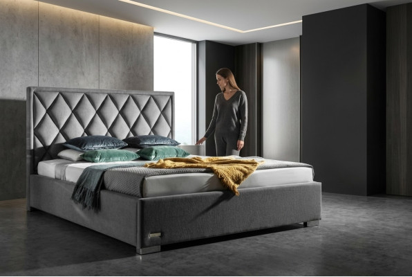 Diseñador de ropa de cama de cama del dormitorio del diseño de la cama de lujo de muebles de diseño nuevo.