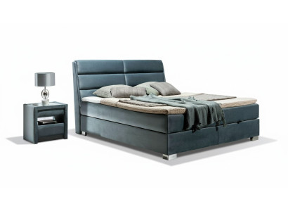 Juego de dormitorio de 2 piezas con textil de cama y 3 mesitas de noche. Conjunto de muebles de dormitorio de lujo moderno. Camas nuevas.