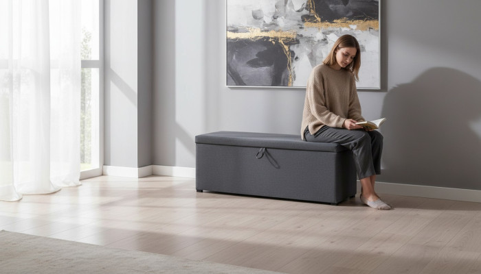 Taburete Pouf Reposapiés Taburete de tapicería Taburete acolchado Taburete de asiento Mesa auxiliar Tela Tapizado