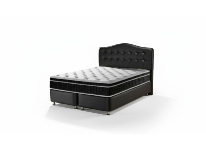 Cama muebles de dormitorio en cuero de lujo moderno camas estilo Chesterfield Boxspring nuevo.