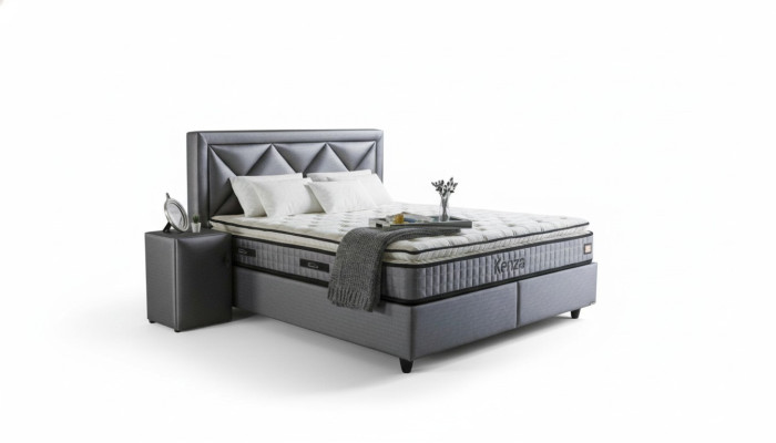 Conjunto de cama de lujo de 3 piezas con mesita de noche, muebles, colchón, estructura de cama nuevo.