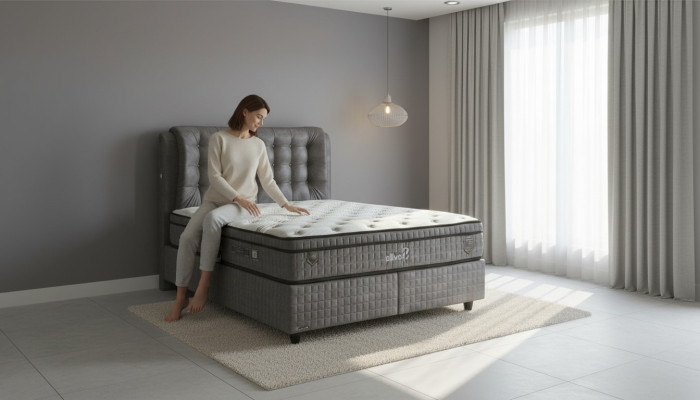 Juego de muebles de dormitorio moderno de lujo con 2 mesitas de noche