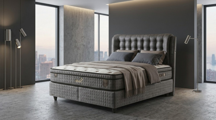 Juego de muebles de dormitorio moderno de lujo con 2 mesitas de noche