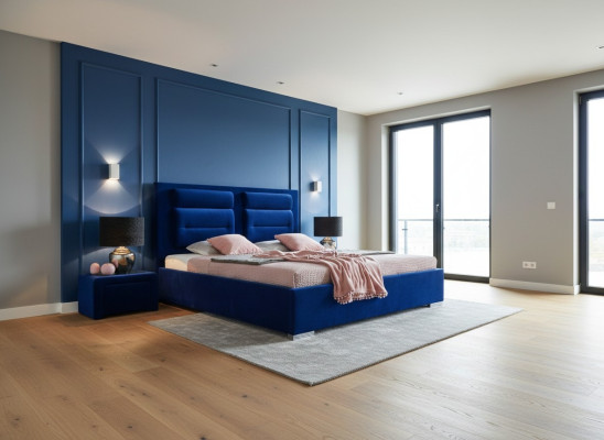 Cama de tela 2x mesita 3 pz juego de muebles de dormitorio moderno lujo camas nuevo