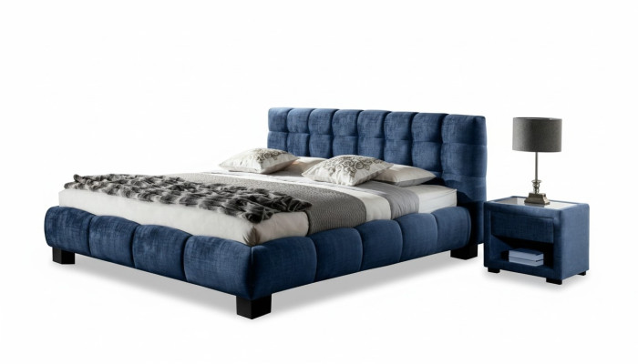 Juego de muebles de dormitorio moderno de lujo con 2 mesitas de noche