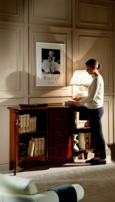 Muebles de sala de estar Estilo barroco clásico Cómoda Librero Cómoda de madera
