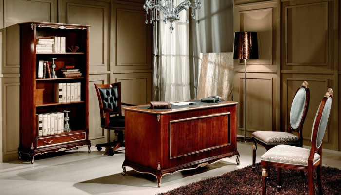 Muebles de oficina Mesa Escritorio Estilo italiano Muebles de madera real Escritorios