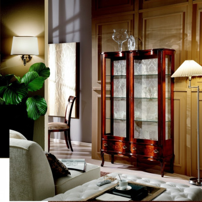 Muebles Vitrina de lujo clásica en estilo antiguo barroco rococó vitrina de vidrio salón nuevo