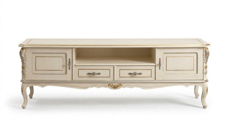 RTV Lowboard rtv Armario de lujo Mesa Sala Muebles de madera Clásico Tabla baja lateral