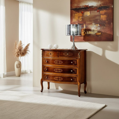 Sala de estar de lujo, muebles italianos, estilo clásico barroco, cómoda.
