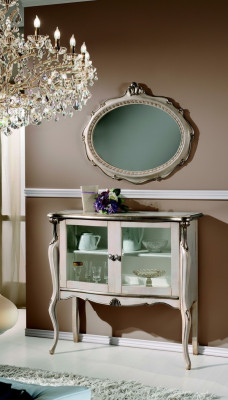 Sala de estar muebles italianos clásica cómoda de estilo barroco aparador de madera.