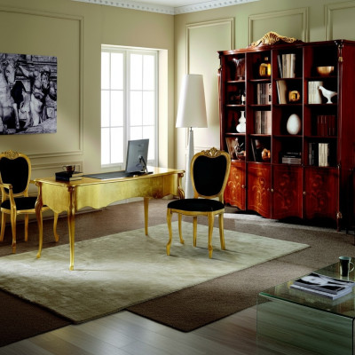 Muebles de diseño 2 sillas doradas para sala de estar sillas de madera muebles de lujo italianos nuevos