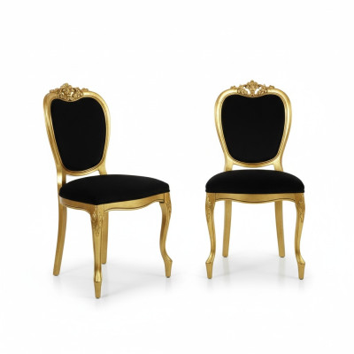 Muebles de diseño 2 sillas doradas para sala de estar sillas de madera muebles de lujo italianos nuevos