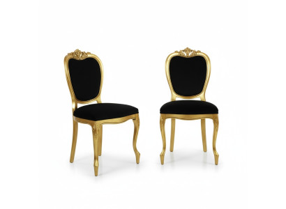Muebles de diseño 2 sillas doradas para sala de estar sillas de madera muebles de lujo italianos nuevos