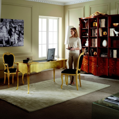 Muebles de diseño Mesa de oro Madera Sala de estar Mesa Muebles de lujo italianos