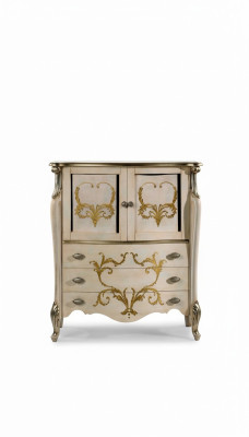 Diseño de cómoda barroca para sala de estar y dormitorio en madera.