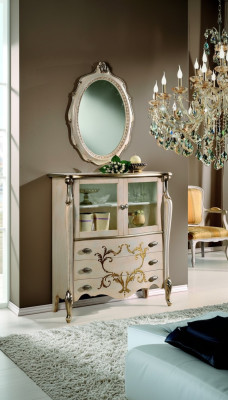 Cómoda Aparador Armario Estantes Muebles italianos Barroco Rococó Estantería Armarios