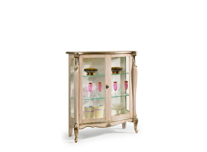 Muebles de madera de estilo barroco, vitrina de vidrio, cómoda, armarios italianos.