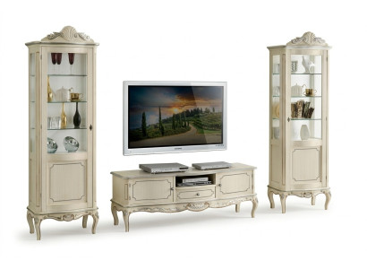 Mueble de sala de lujo de 3 piezas con 2 vitrinas, diseño de muebles italianos en estilo barroco.