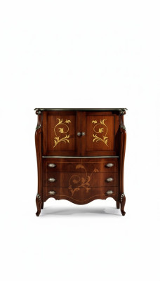 Muebles de madera estilo barroco, elegante armario, cómoda, armarios de diseñadores italianos.