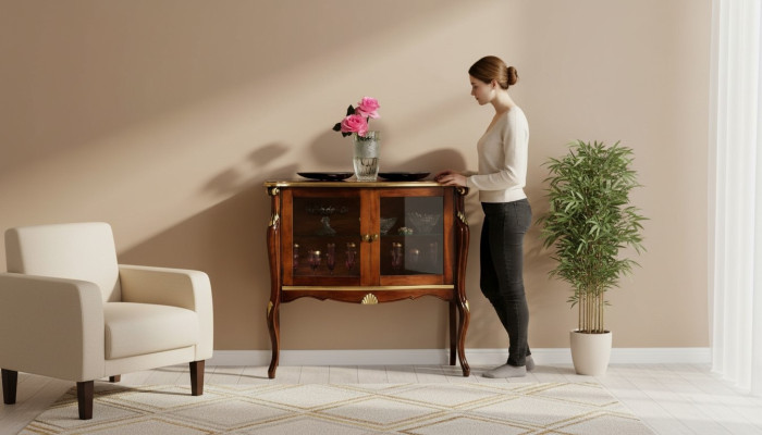 Muebles Estilo clásico Vitrina Armarios de sala de estar Diseño de lujo Muebles italianos Nuevos