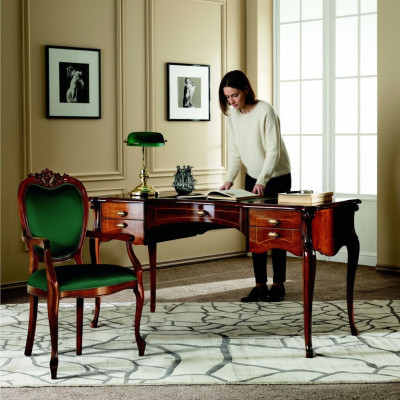 Escritorio barroco rococó mesa 2 piezas. Conjunto de muebles italianos