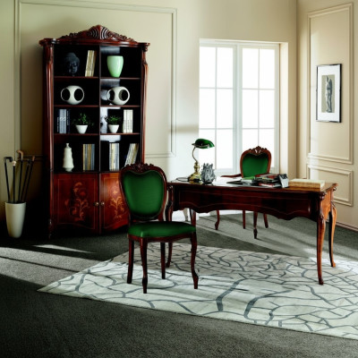 Mobiliario de estilo italiano para oficina, escritorio, mesa, silla, conjunto de 3 piezas.