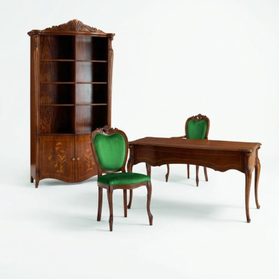 Mobiliario de estilo italiano para oficina, escritorio, mesa, silla, conjunto de 3 piezas.