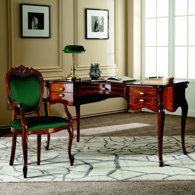Muebles clásicos de madera italiana de lujo, escritorio de diseño de muebles de oficina.