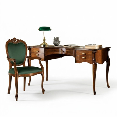 Muebles clásicos de madera italiana de lujo, escritorio de diseño de muebles de oficina.