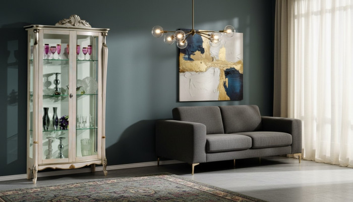 Diseño Muebles Madera Clásico Barroco Lujo Vitrina Armario Estante Muebles Italianos Nuevo