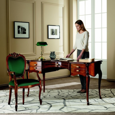 Muebles clásicos de madera de lujo estilo italiano silla de la oficina barroca.