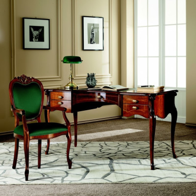 Muebles clásicos de madera de lujo estilo italiano silla de la oficina barroca.