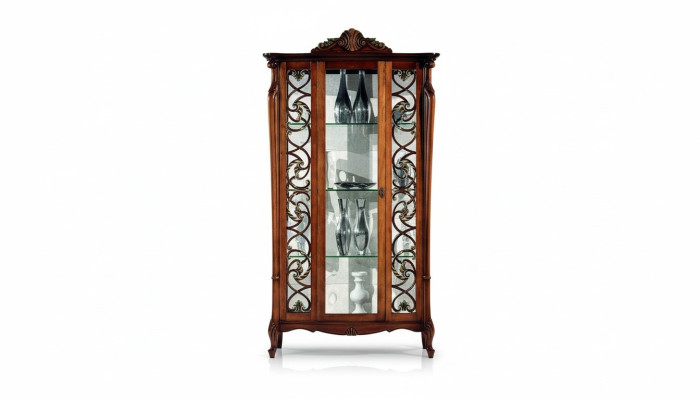 Vitrina clásica Diseño de armario Armarios Estantes Armario de vidrio Muebles italianos Nuevos
