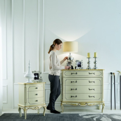 Diseño Muebles Estilo Lujo Clásico cómoda blanca madera Lujo Italiana